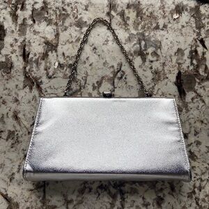 Vintage Silver Metallic Handbag Circa 1960's, Excellent Rare, Timeless Elegance